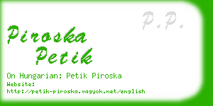 piroska petik business card